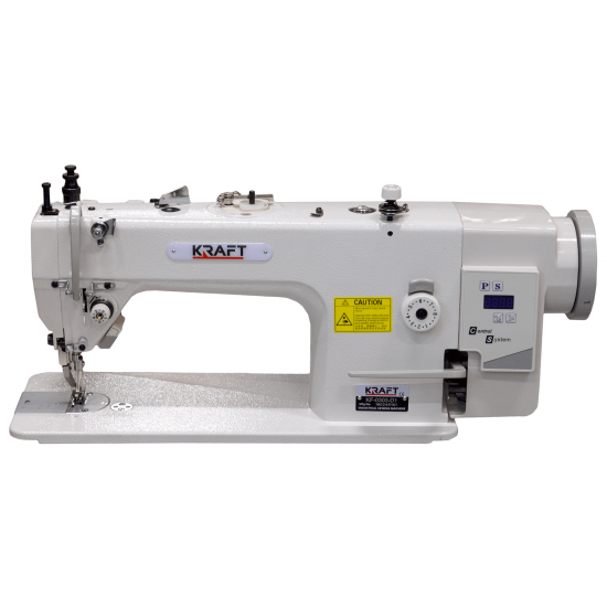 Промышленная одноигольная швейная машина челночного стежка KRAFFT KF-0303-D1 с двойным транспортом