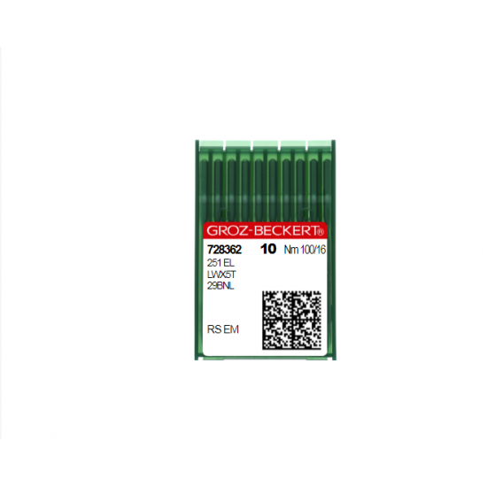 Иглы швейные промышленные Groz-Beckert 	251 EL/251 LG/300/29BNL  для подшивочных машин потайного стежка