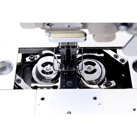 Промышленная двухигольная швейная машина Jack JK-58750B-005 с отключением игл и увеличенными челноками