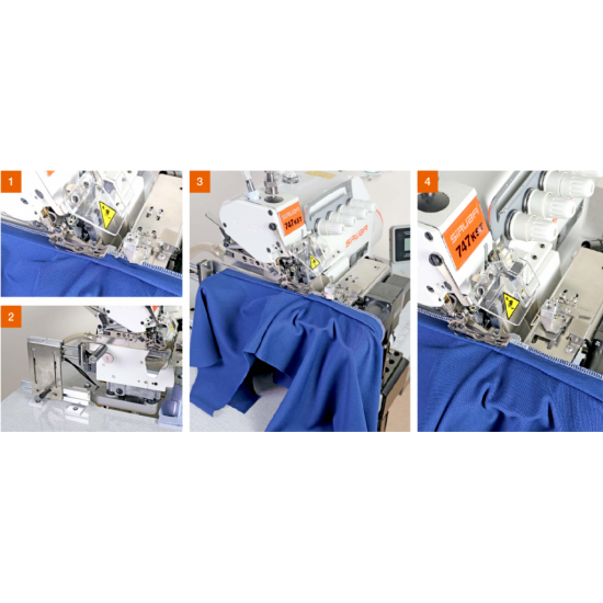 Автоматическая швейная машина SIRUBA ASK-ACS100 для притачивания горловины (рибаны) футболки 