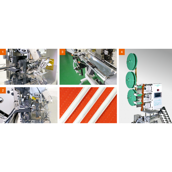 Автоматическая многоигольная швейная машина SIRUBA  ASV-ATS100A для шитья лампас (три полоски)